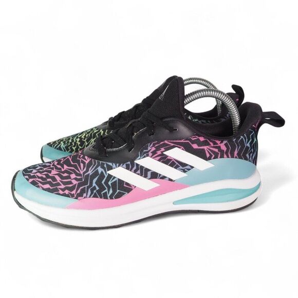 Adidas Fortarun Running Sneakers Black / Multicolor H04113 Youth 6 - Picture 2 of 11